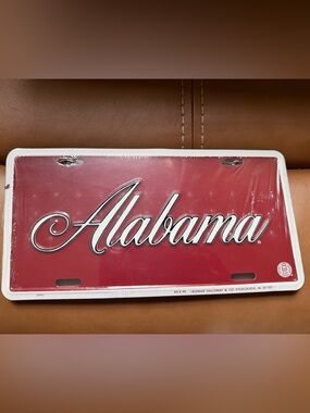 Vintage Alabama Crimson Tide Metal Car Tag New in Plastic